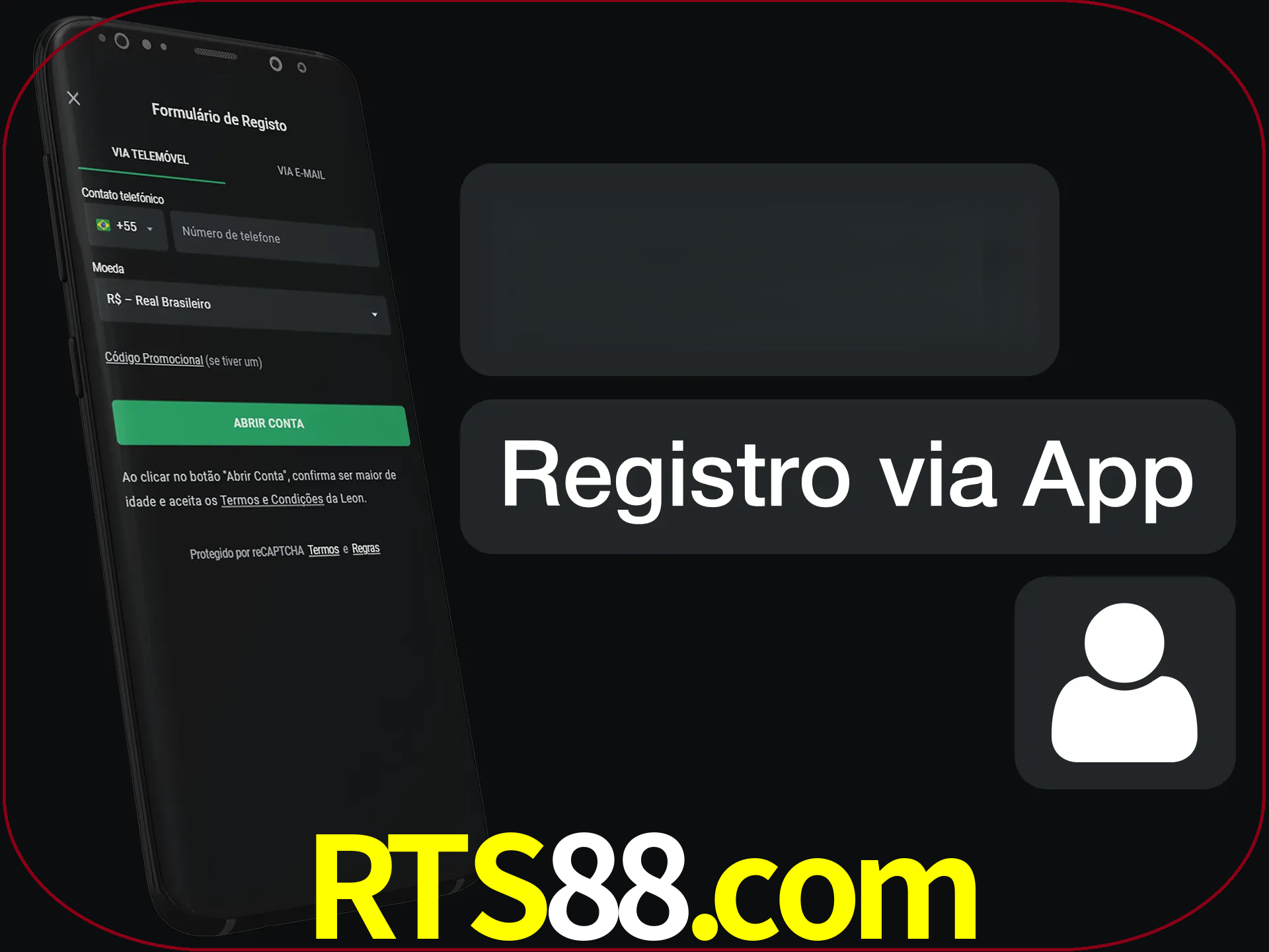Registre-se com duas etapas usando o aplicativo.