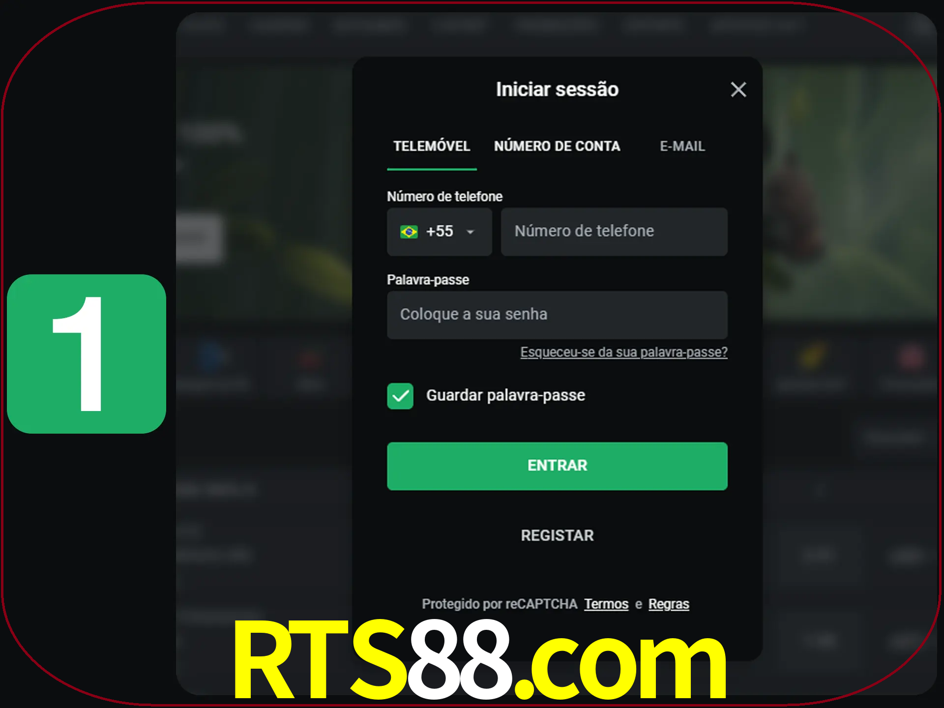 Clique no botão Entrar.